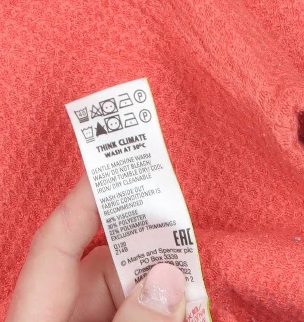 Marks and Spencer Women’s Pink Short Sleeve Knit Jumper Size 14 - Image 4