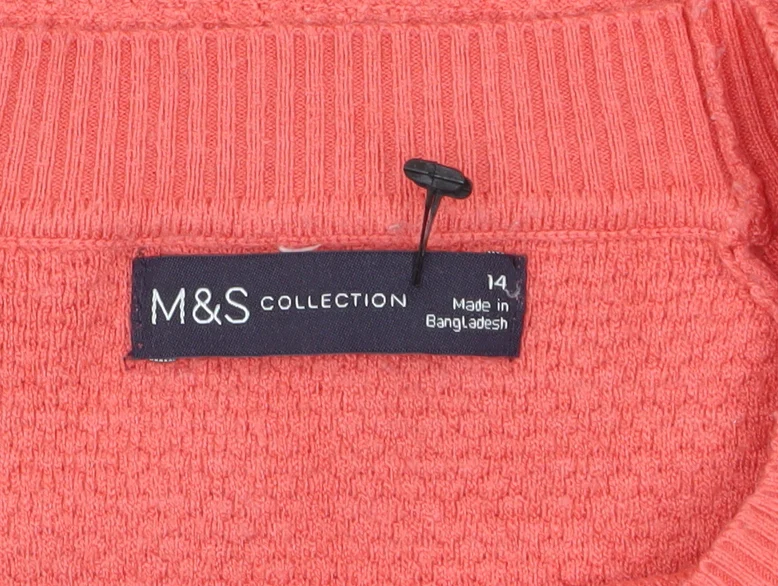 Marks and Spencer Women’s Pink Short Sleeve Knit Jumper Size 14 - Image 5