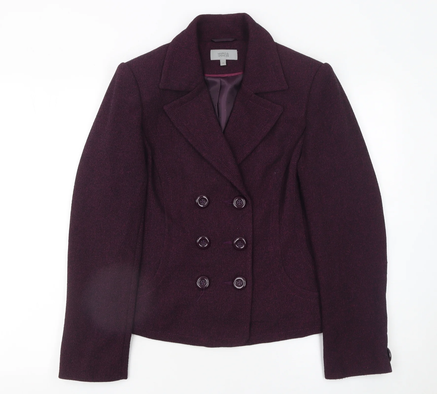 Marks and Spencer Women’s Purple Blazer Jacket UK 14 Classic Fit
