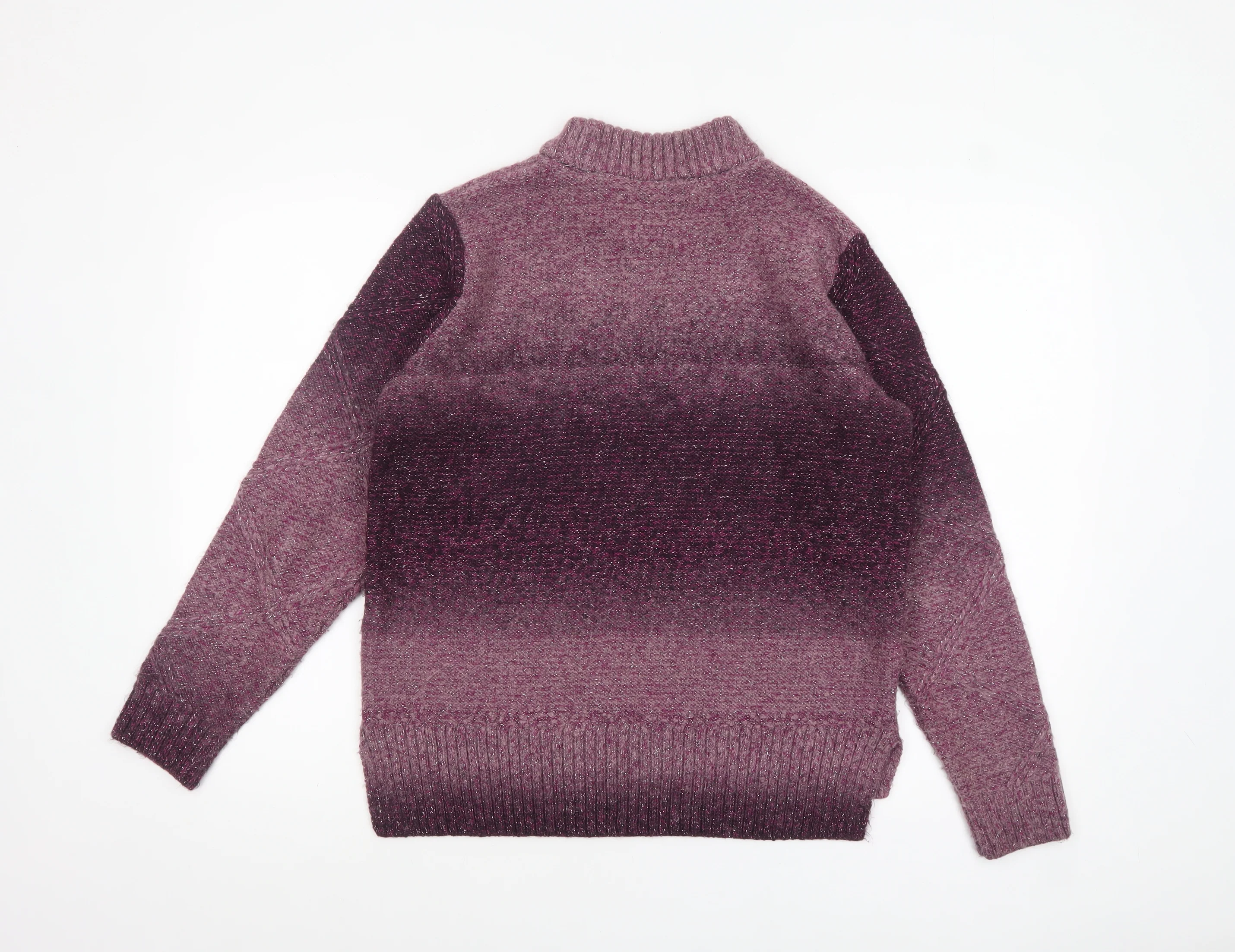 Marks and Spencer Women’s Purple High Neck Chunky Knit Jumper Size 14 - Image 3