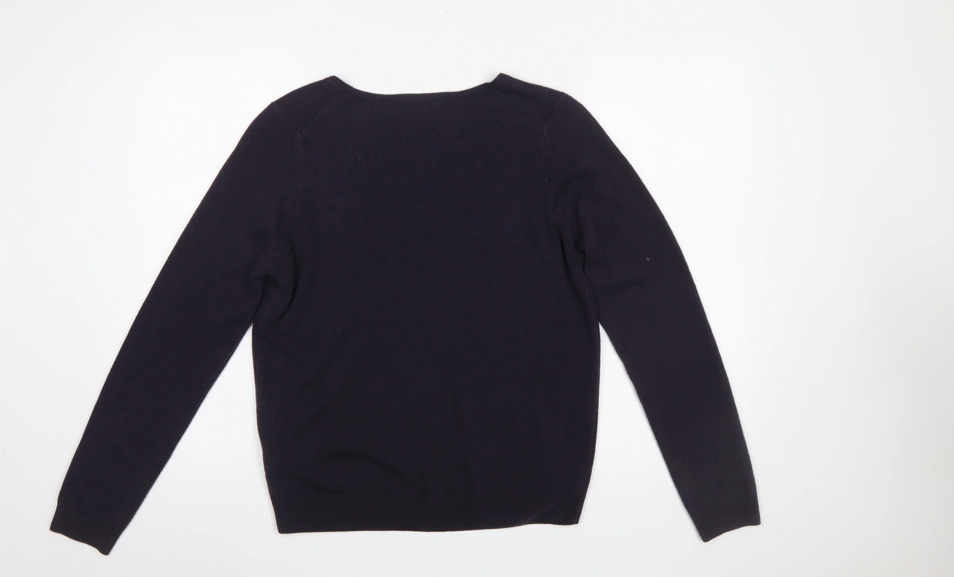 Marks and Spencer Women’s Purple V-Neck Acrylic Jumper UK 14 - Image 3