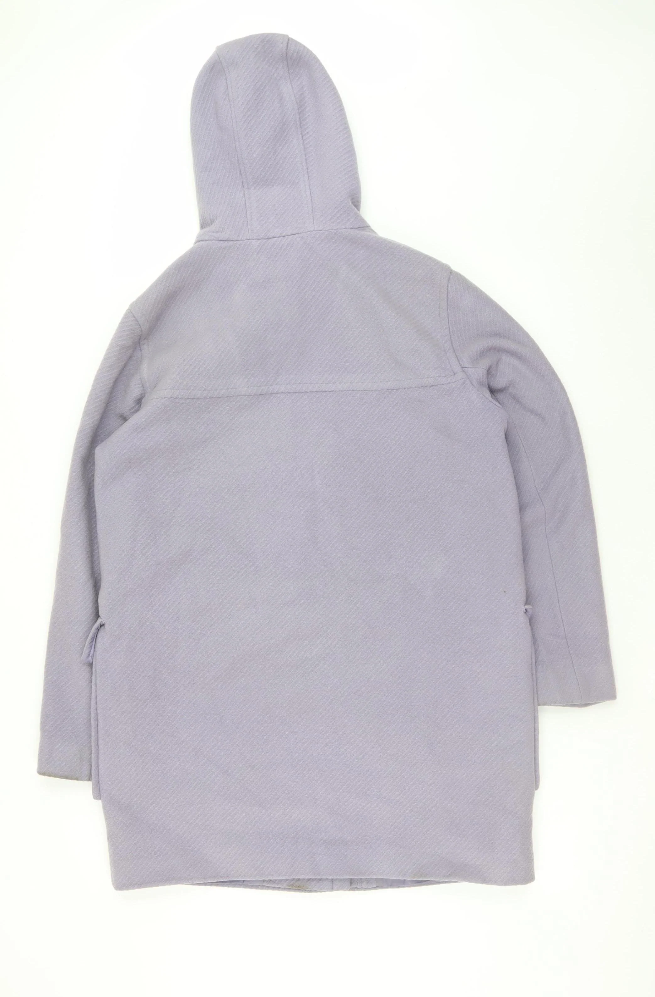 Marks and Spencer Women’s Purple Wool Blend Duffle Coat UK 16 Hooded Toggle Long - Image 3