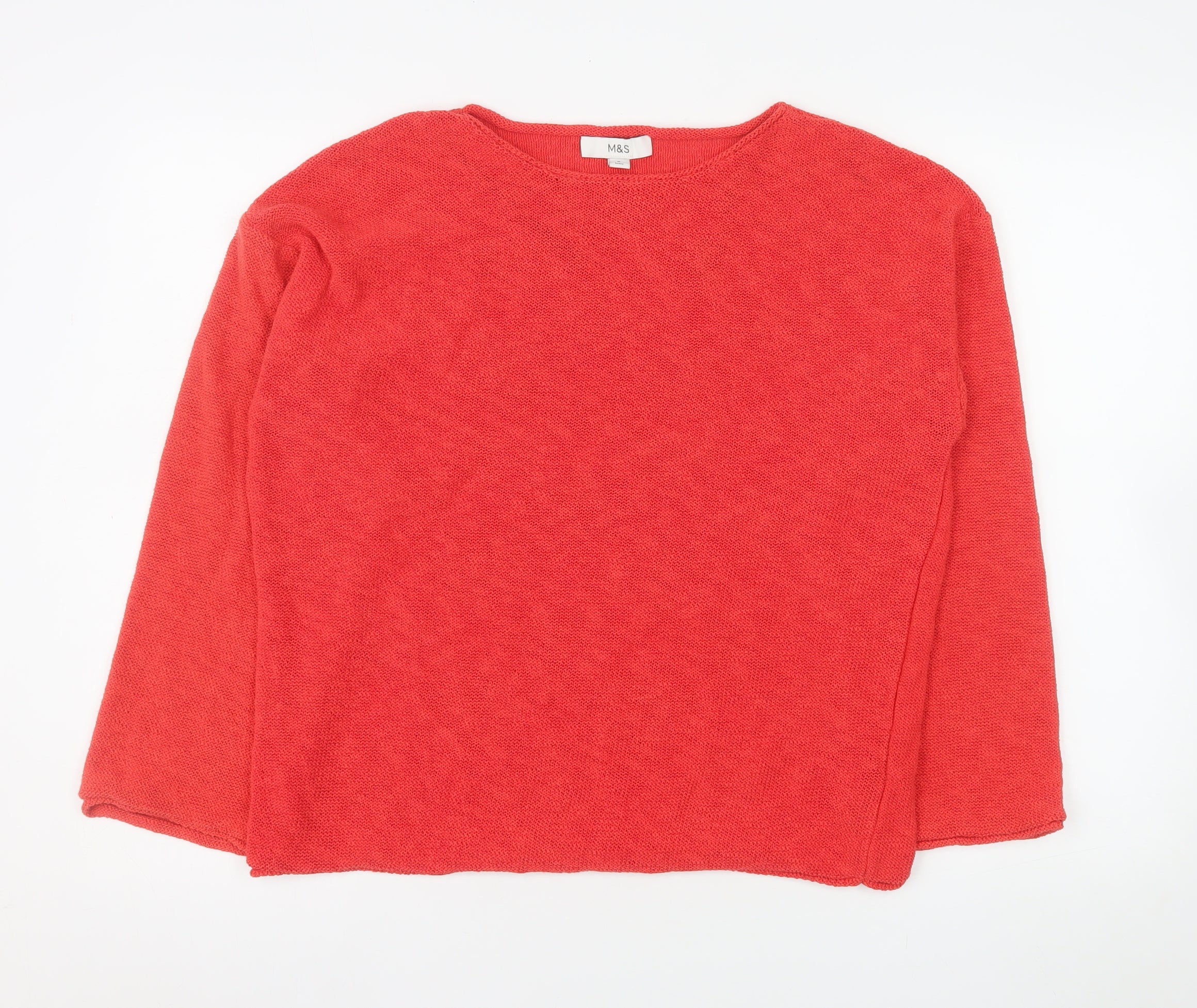 Marks and Spencer Women’s Red Long Sleeve Crew Neck Pullover Jumper Size M