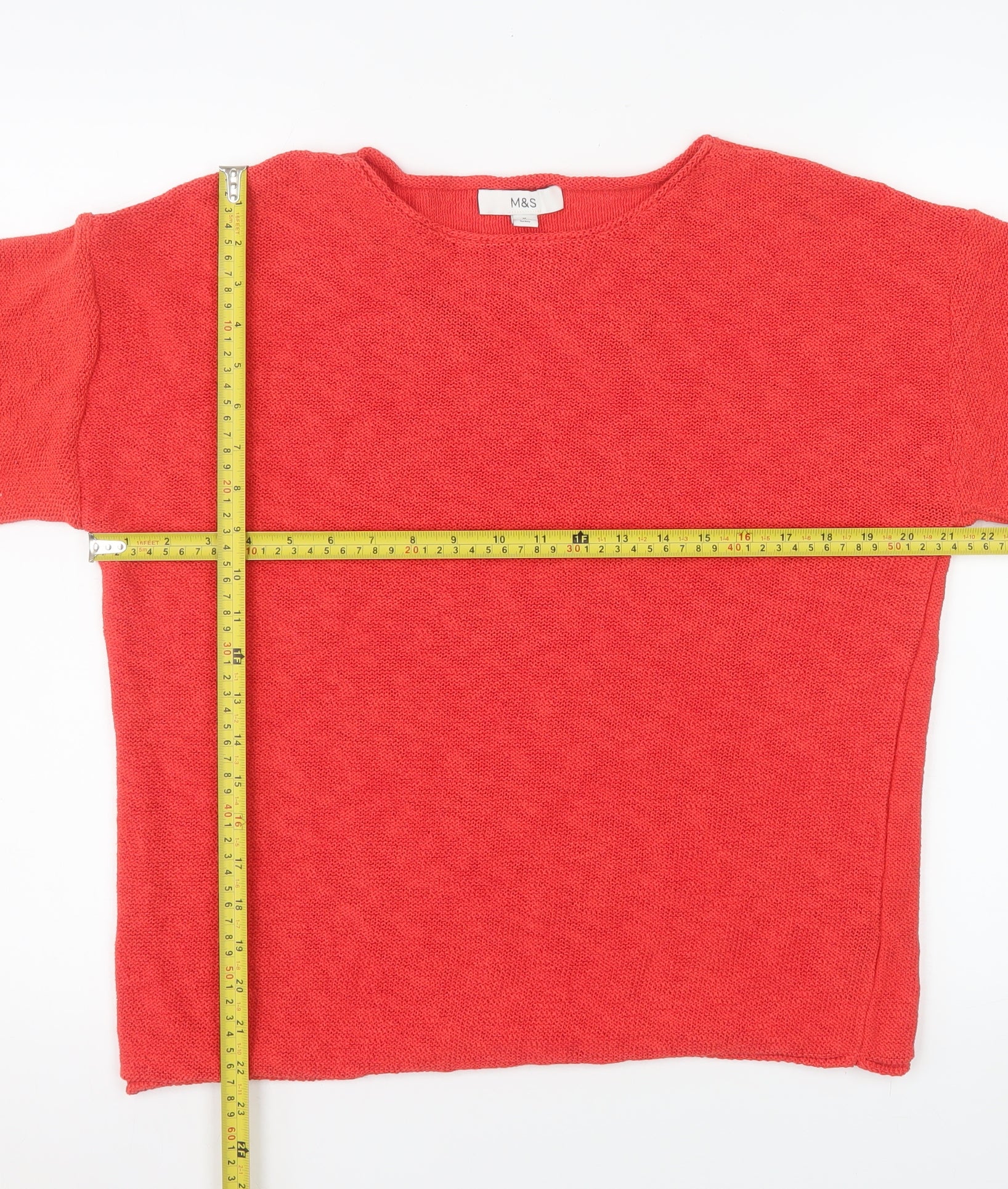 Marks and Spencer Women’s Red Long Sleeve Crew Neck Pullover Jumper Size M - Image 2