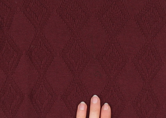 Marks and Spencer Women’s Red Textured Knit Jumper Size 14 - Image 5