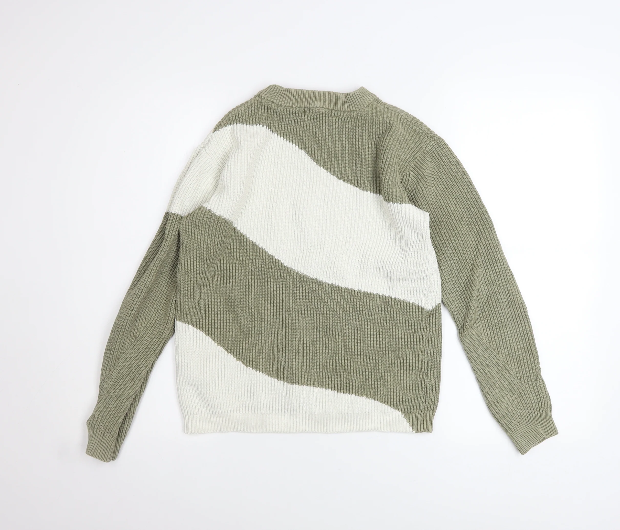 Marks and Spencer Women’s XS Khaki Mix Ribbed Cotton Jumper - Image 3
