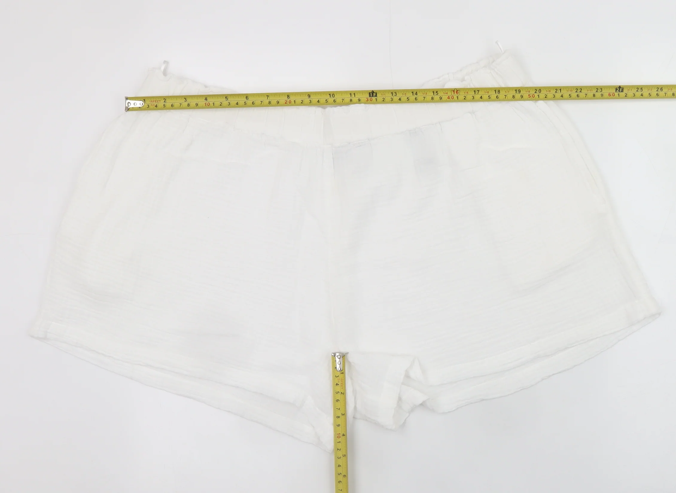 Marks and Spencer Women White Cotton Relaxed Shorts Size 22 - Image 2
