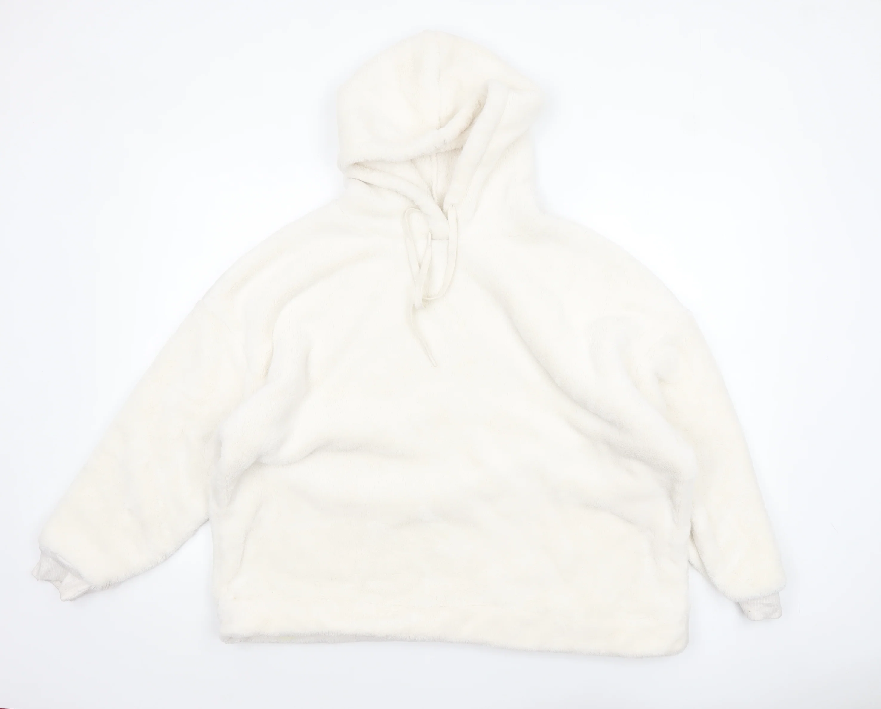 Marks and Spencer Women White Fleece Hooded Nightshirt Top L
