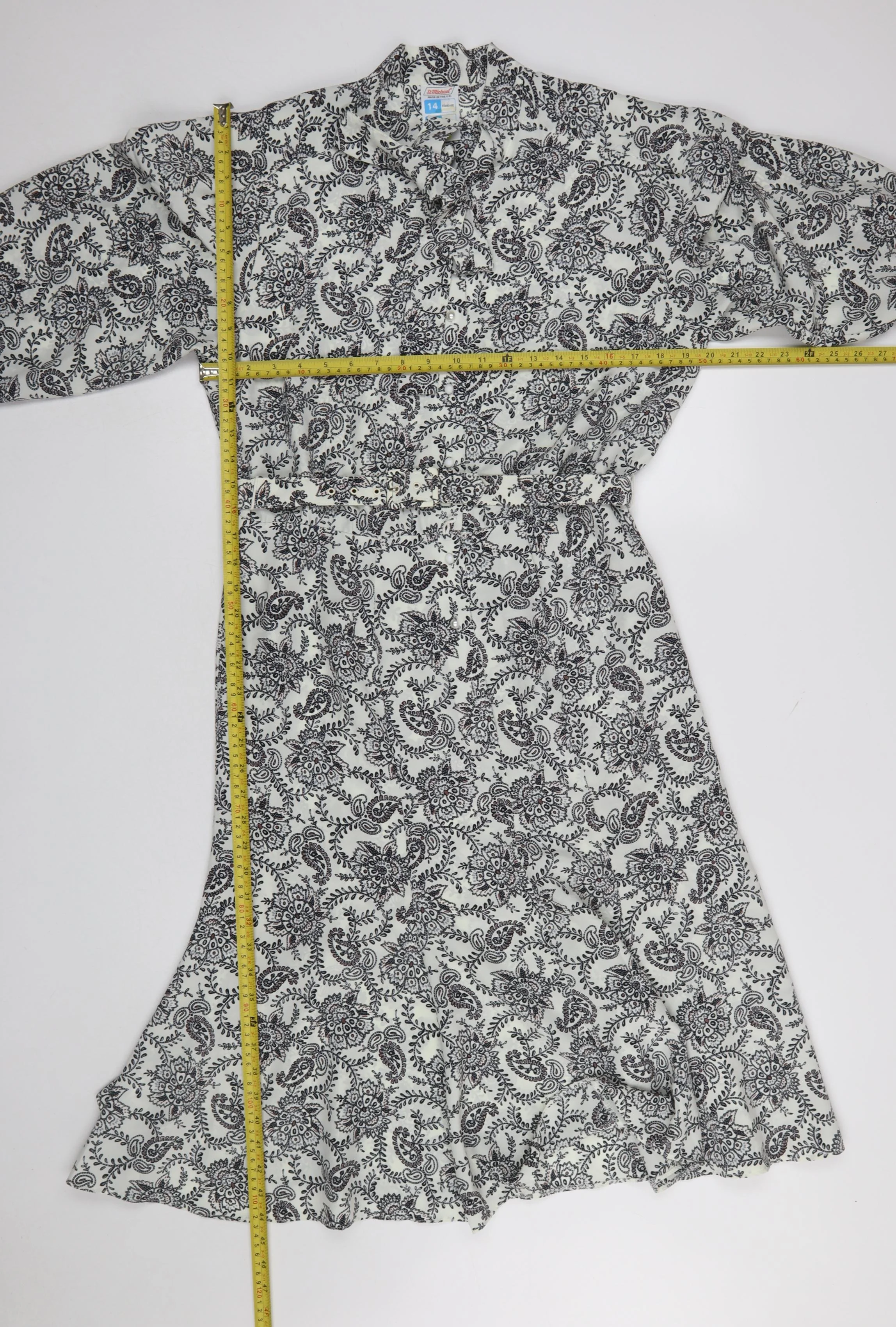 Marks and Spencer Women White Paisley Shirt Dress Size 14 - Image 2