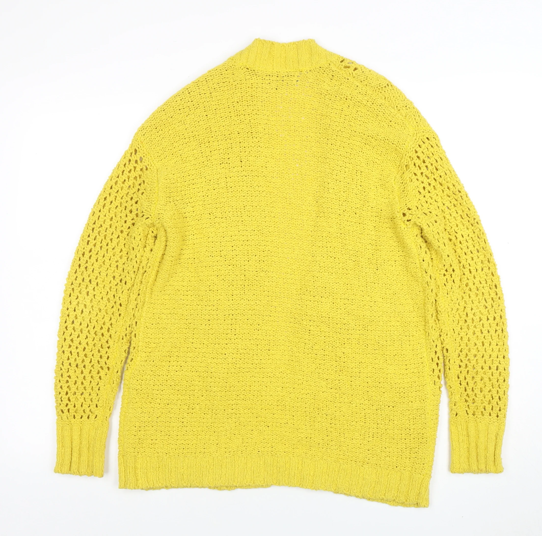 Marks and Spencer Women Yellow Cable Knit Open Cardigan S - Image 3