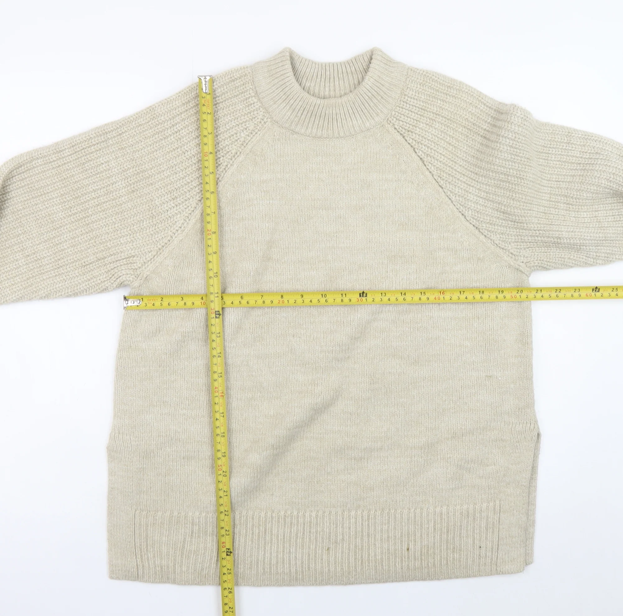 Marks and Spencer Womens Beige Medium Crew Neck Knit Jumper - Image 2