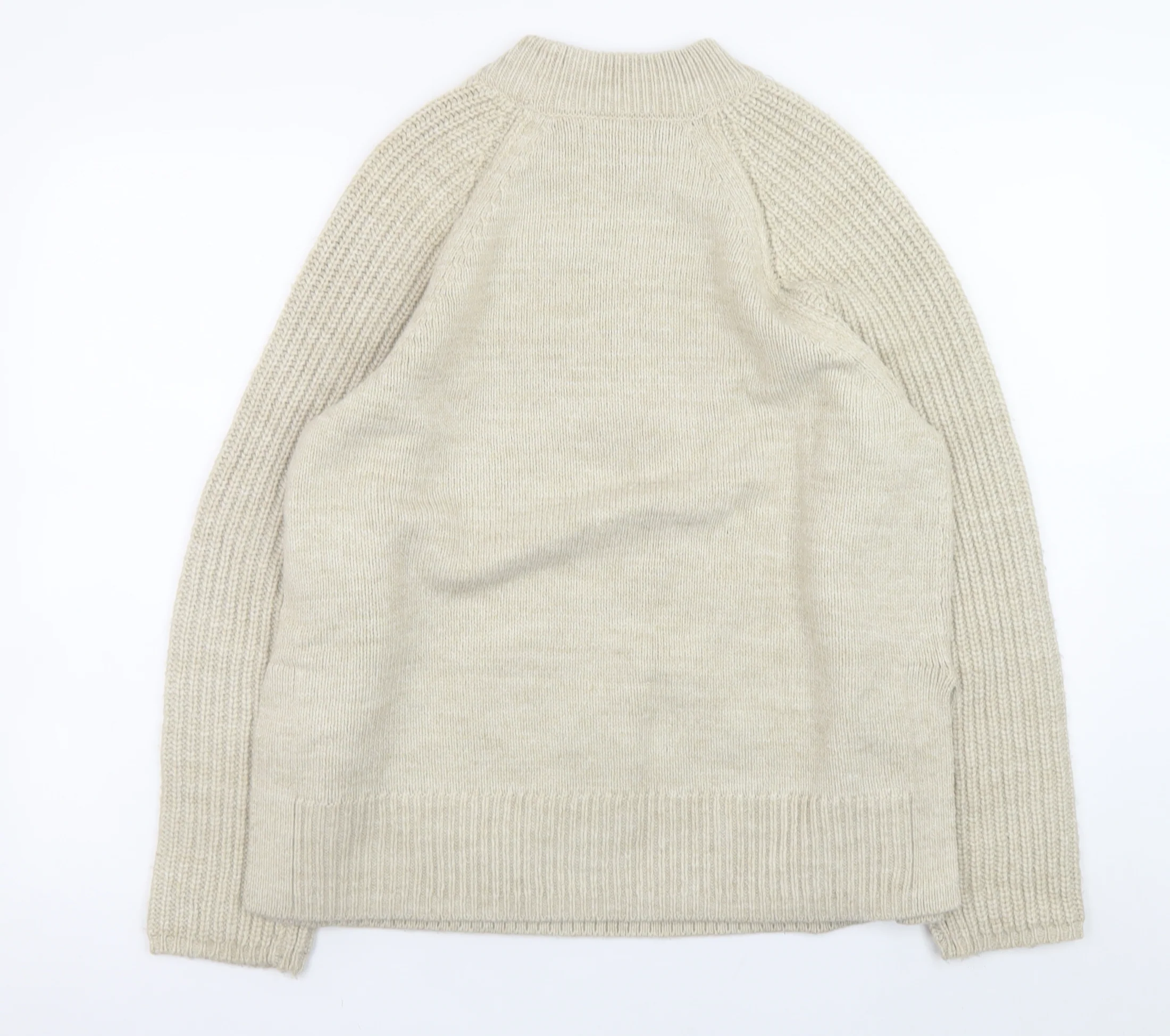 Marks and Spencer Womens Beige Medium Crew Neck Knit Jumper - Image 3