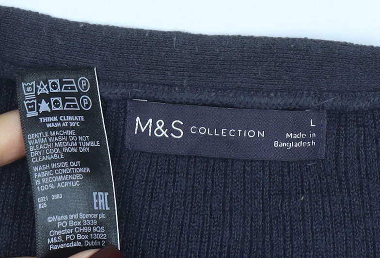 Marks and Spencer Womens Black Acrylic Long Sleeve Cardigan L - Image 4