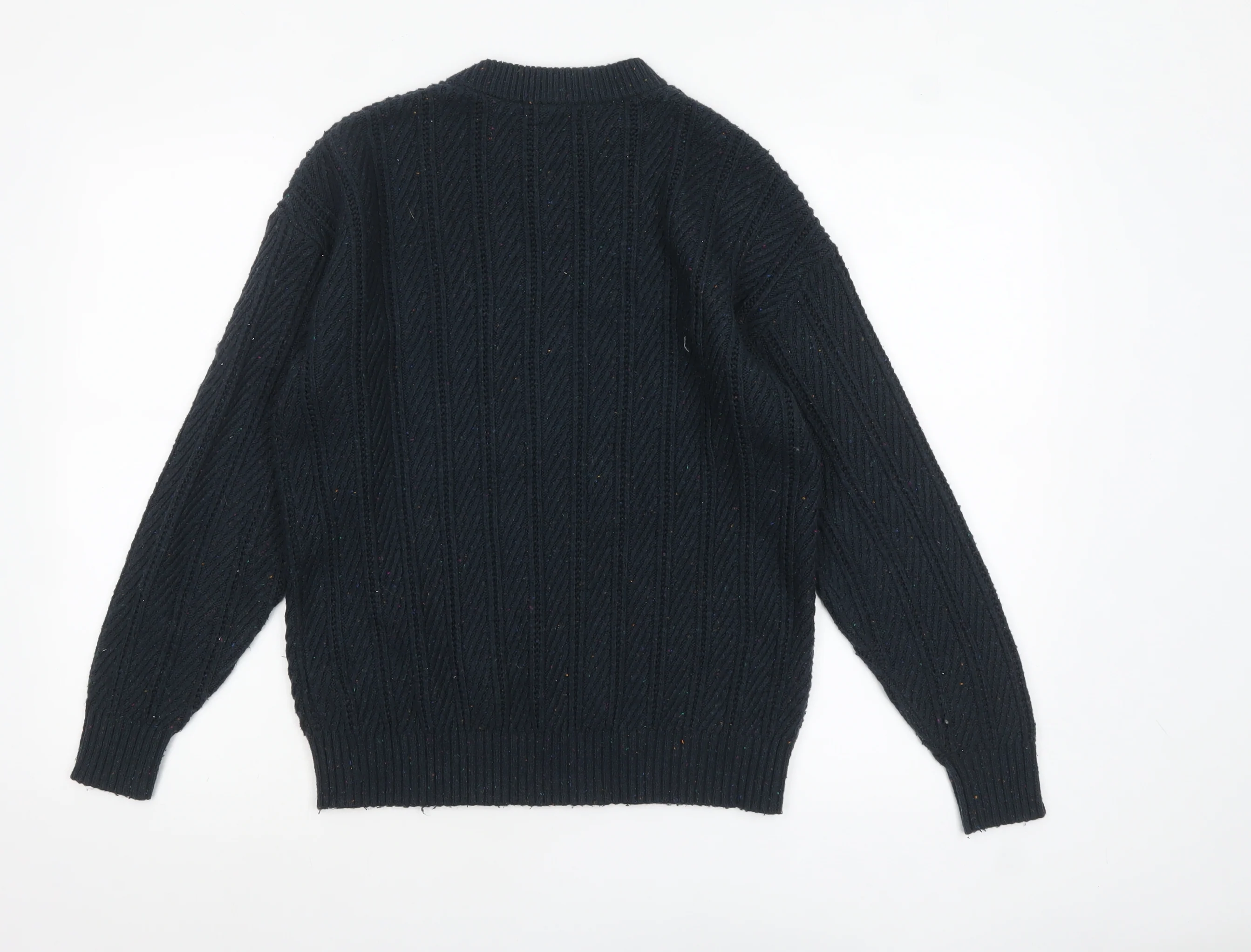 Marks and Spencer Women's Black Cable-Knit Pullover Jumper Medium - Image 3