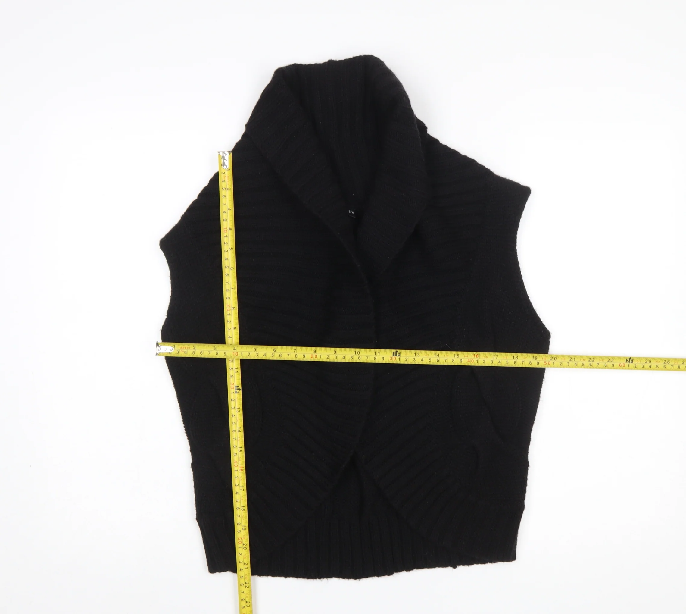 Marks and Spencer Womens Black Knit Sleeveless Cable Vest S - Image 2