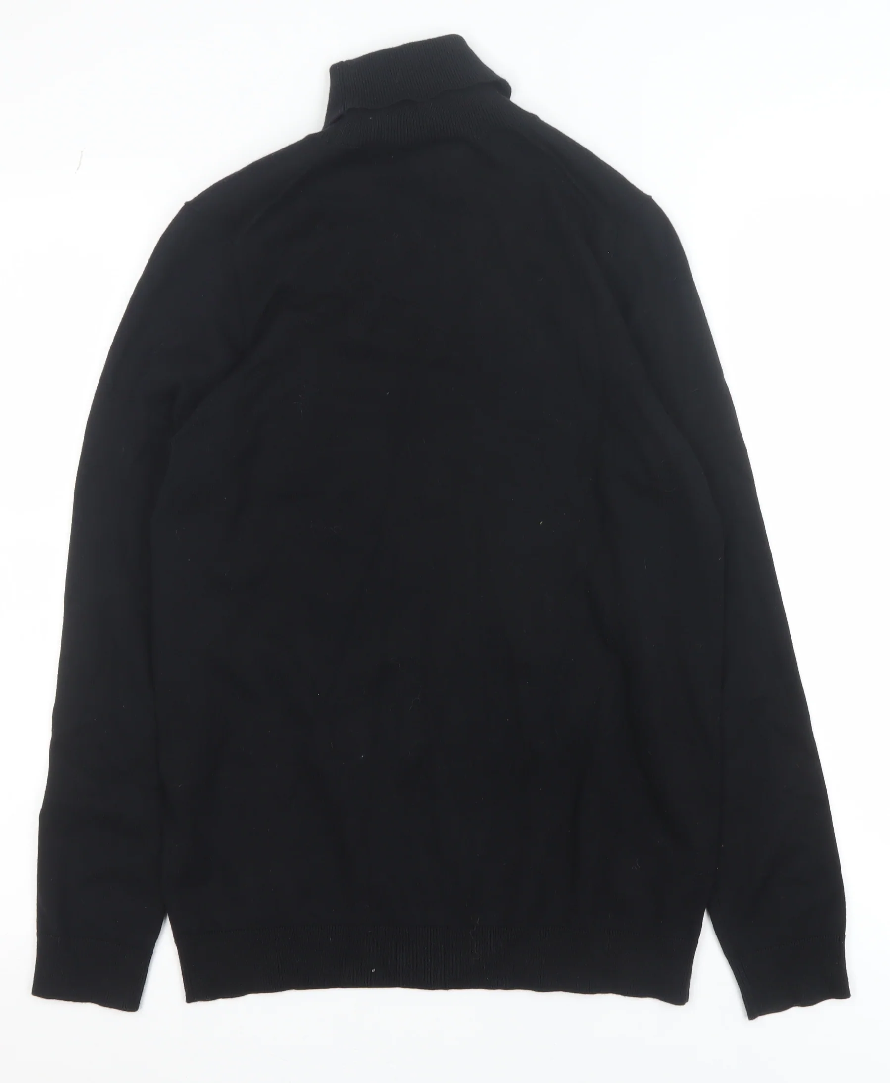 Marks and Spencer Women's Black Roll Neck Cotton Jumper Size S - Image 5