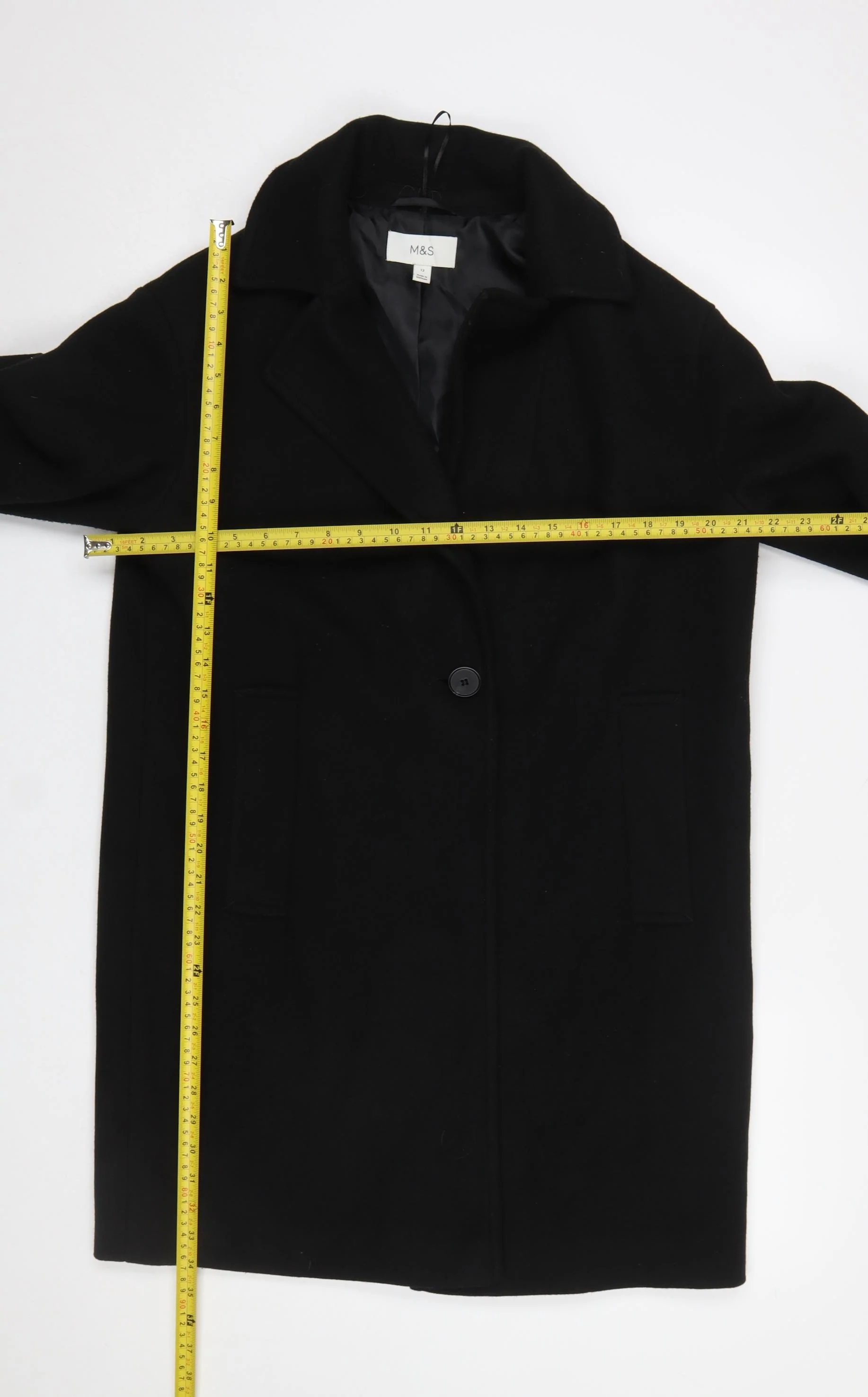 Marks and Spencer Women's Black Size 12 Mid-Length Overcoat - Image 2