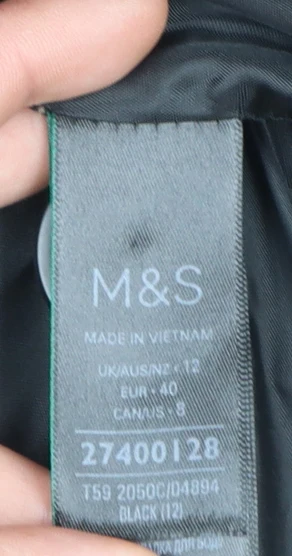 Marks and Spencer Women's Black Size 12 Mid-Length Overcoat - Image 6