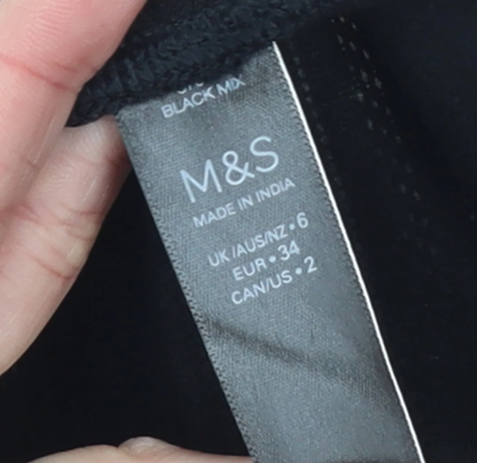 Marks and Spencer Womens Black Size 6 Ribbed Cotton Leggings - Image 4