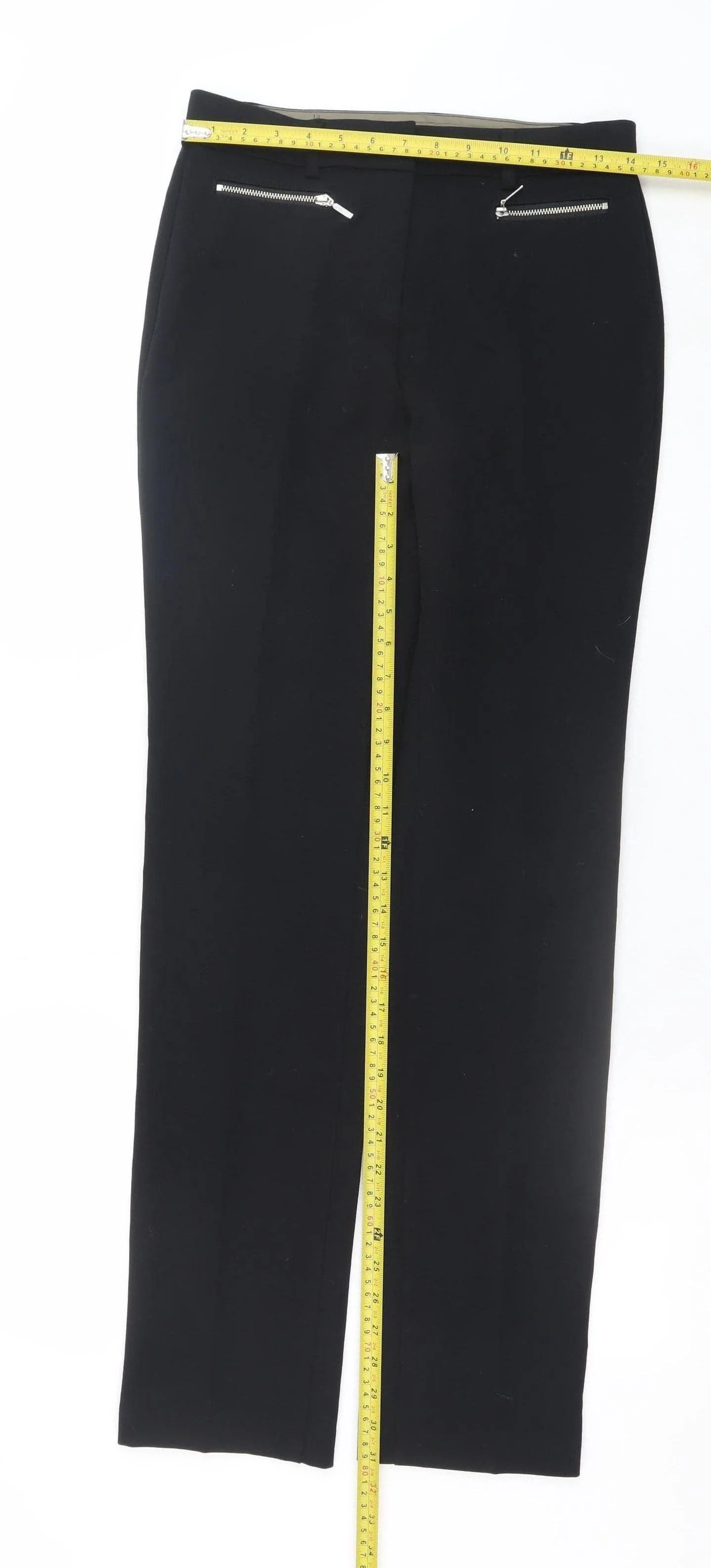 Marks and Spencer Women's Black Size 8 Long Slim Stretch Work Trousers - Image 2