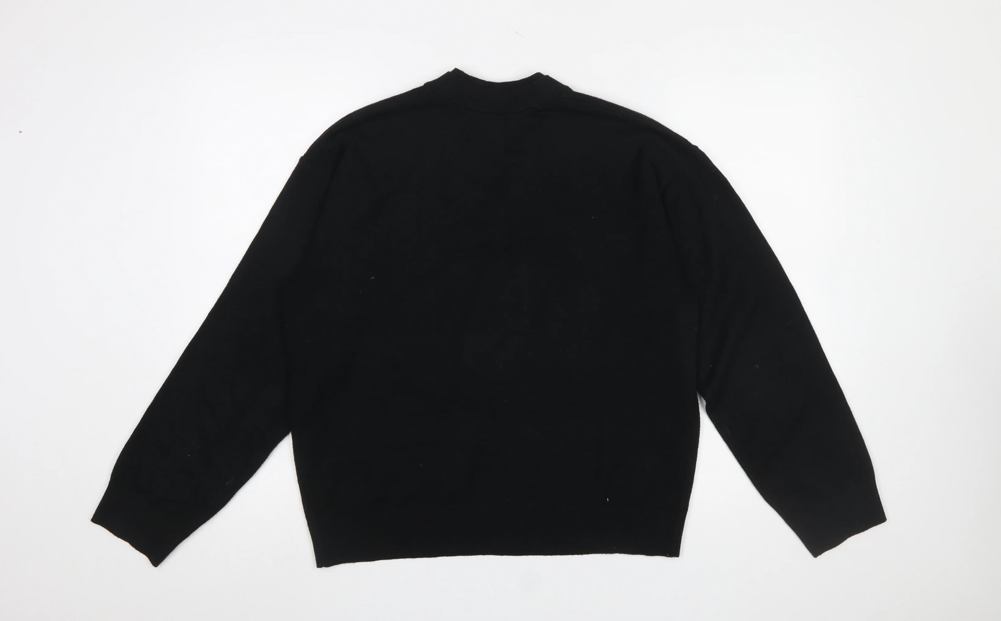 Marks and Spencer Womens Black V-Neck Cotton Jumper Size M - Image 3