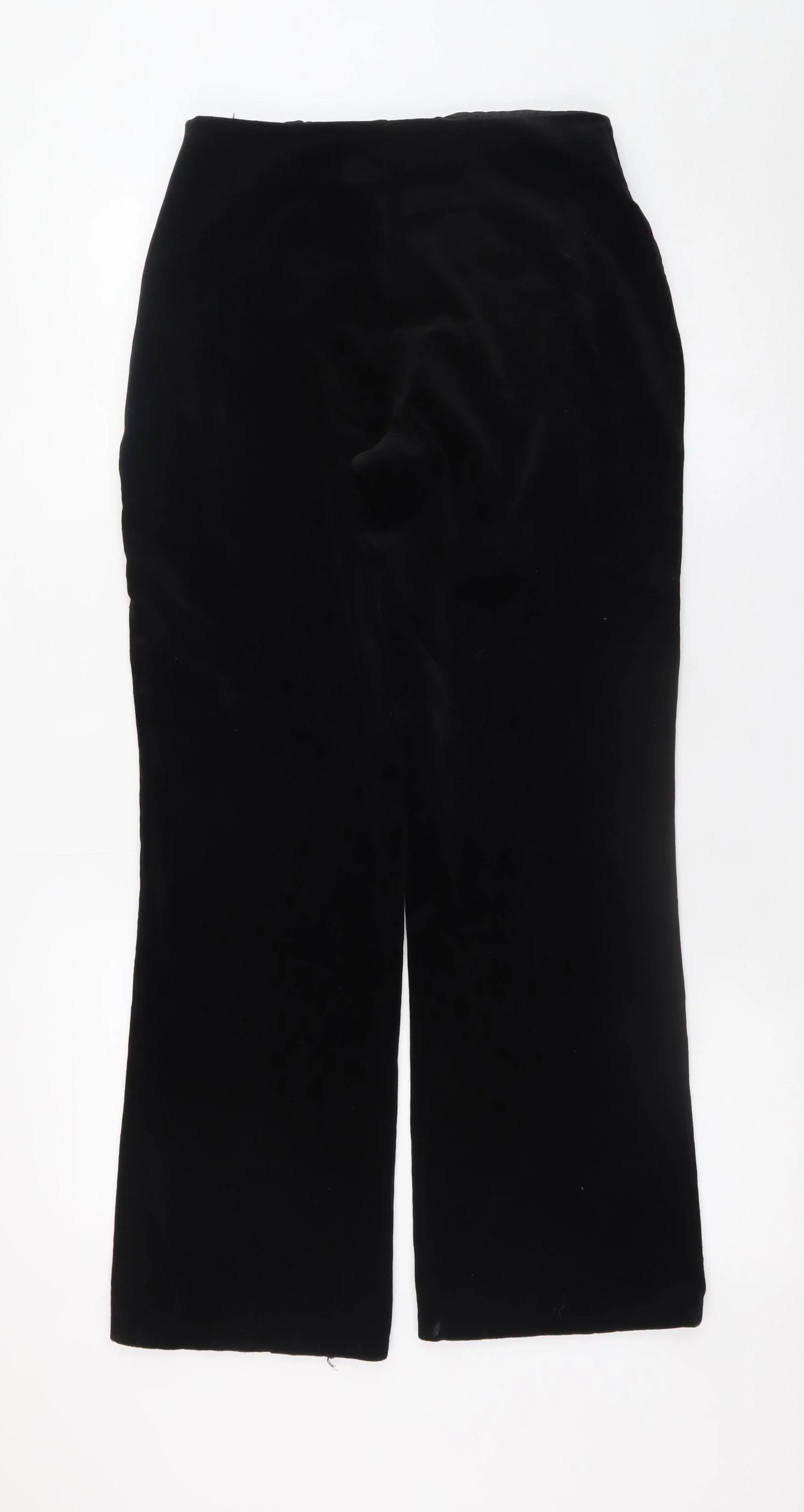 Marks and Spencer Women's Black Velvet Stretch Trousers UK 10 - Image 3