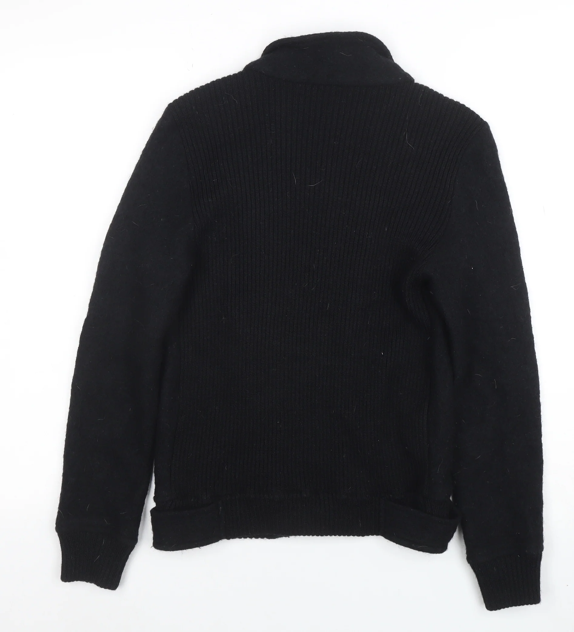 Marks and Spencer Women's Black Wool Biker Jacket Size 8 - Image 3
