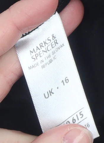 Marks and Spencer Womens Black Wrap Blouse Long Sleeve Size 16 - Image 4