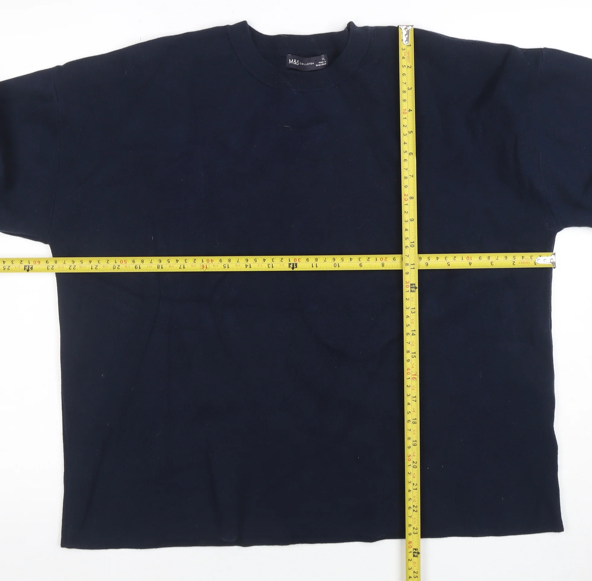 Marks and Spencer Women's Blue Cotton Crew Neck Jumper XL - Image 2