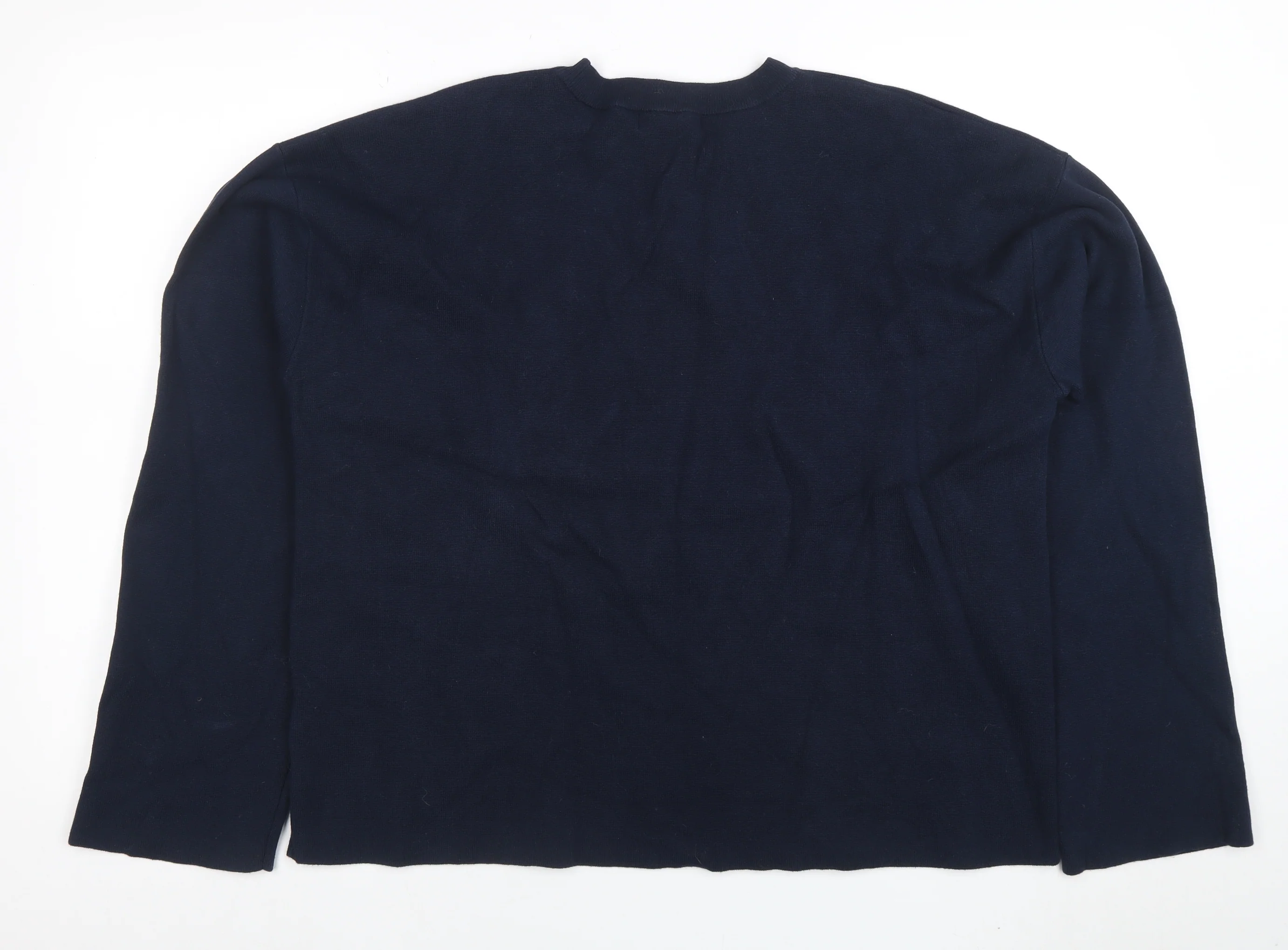 Marks and Spencer Women's Blue Cotton Crew Neck Jumper XL - Image 3