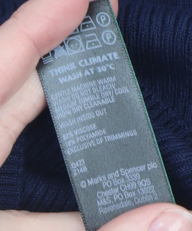 Marks and Spencer Women's Blue Medium Knit Pullover Jumper - Image 5