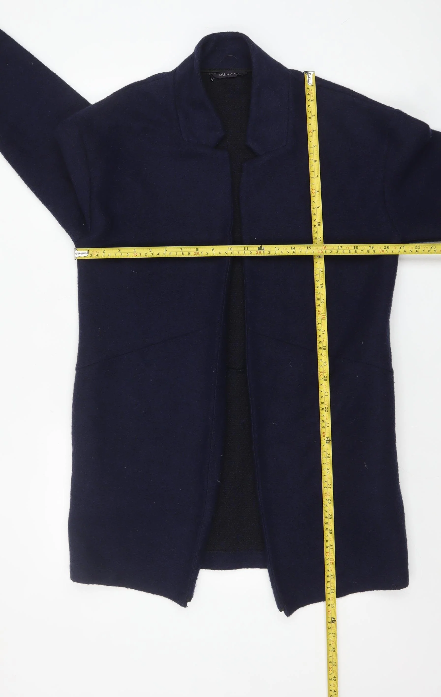 Marks and Spencer Women's Blue Mid-Length Open Front Coatigan Size 12 - Image 2