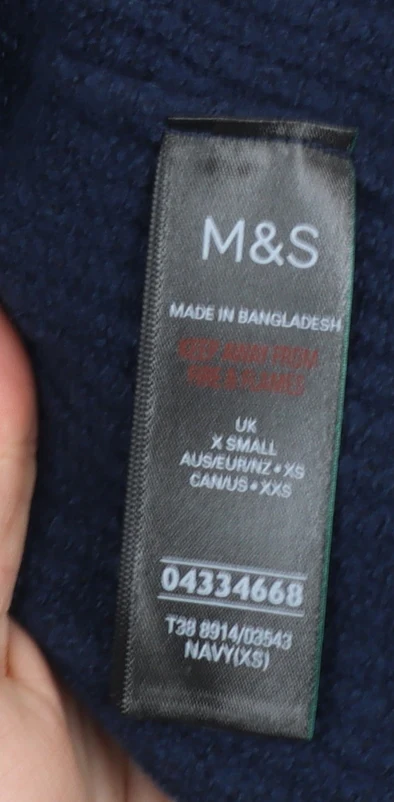 Marks and Spencer Women's Blue XS Long Sleeve Knit Jumper Dress - Image 4