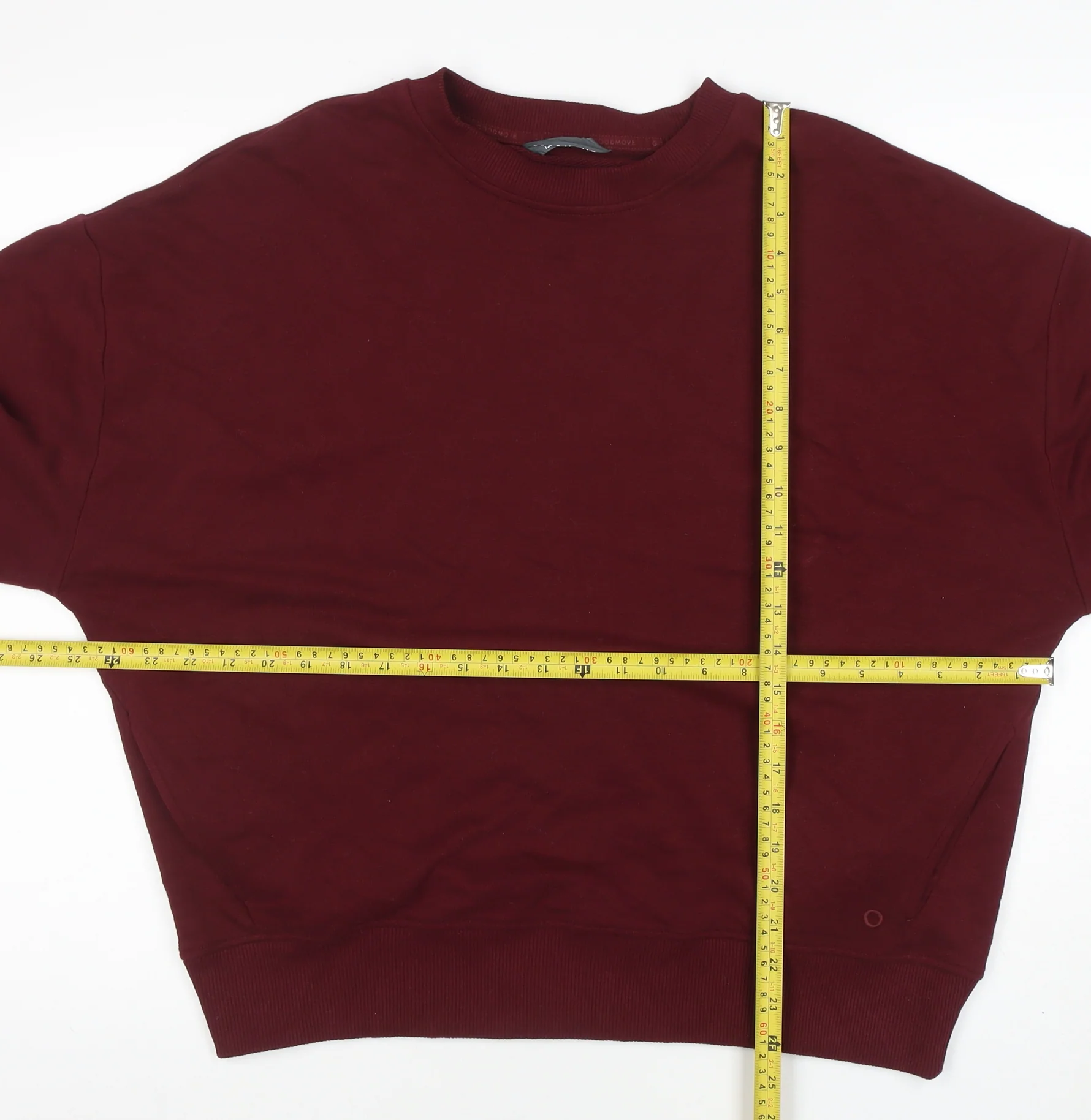 Marks and Spencer Women's Dark Claret Cotton Blend Crew Neck Sweatshirt Size 12 - Image 2