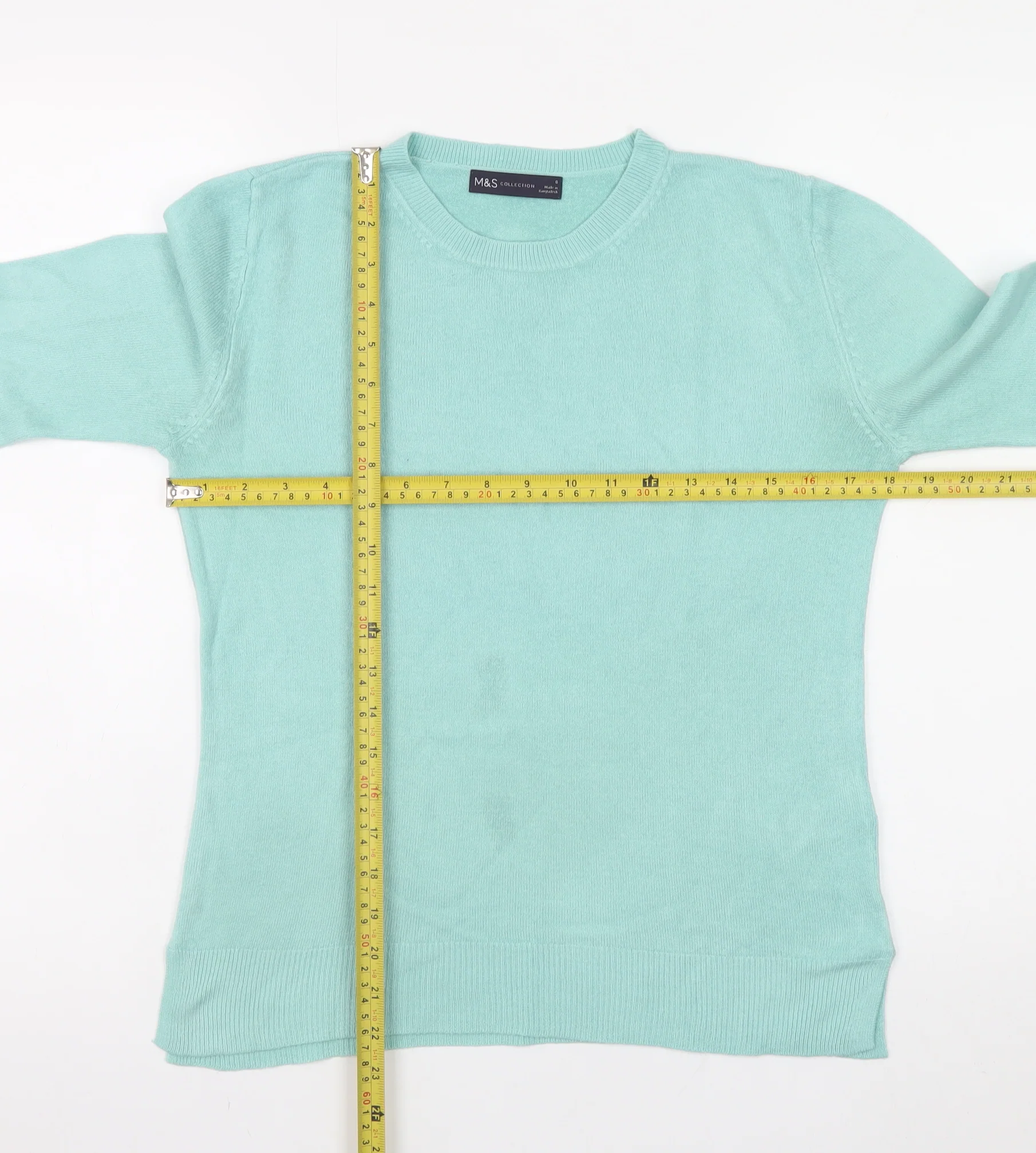 Marks and Spencer Women's Green Size 8 Crew Neck Acrylic Jumper - Image 2