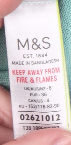 Marks and Spencer Women's Green Size 8 Crew Neck Acrylic Jumper - Image 4