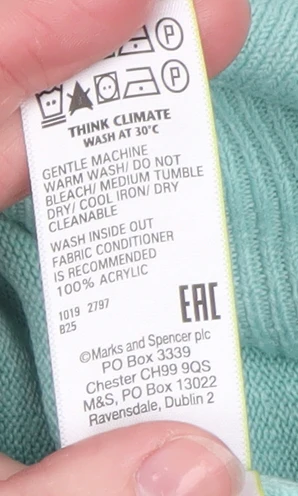Marks and Spencer Women's Green Size 8 Crew Neck Acrylic Jumper - Image 5