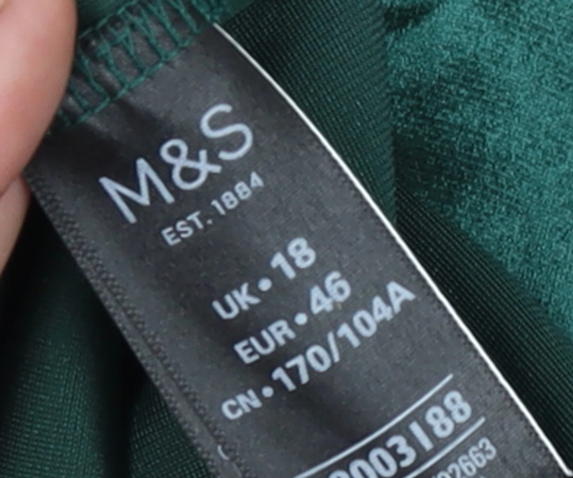 Marks and Spencer Womens Green Velvet Mock Neck Long Sleeve Blouse UK 18 - Image 4