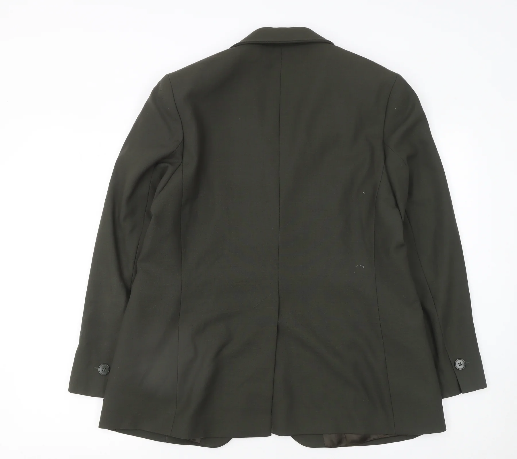 Marks and Spencer Women's Green Wool Blazer UK 16 Single-Breasted Jacket - Image 3