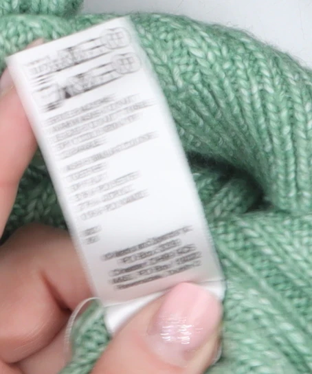 Marks and Spencer Women's Green Wool Blend Ribbed Crew Neck Jumper Size S - Image 4