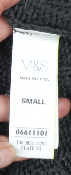 Marks and Spencer Women's Grey Cable Knit Sleeveless Cardigan S - Image 4
