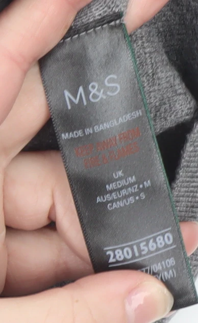 Marks and Spencer Womens Grey Full Zip Knit Jumper M - Image 4