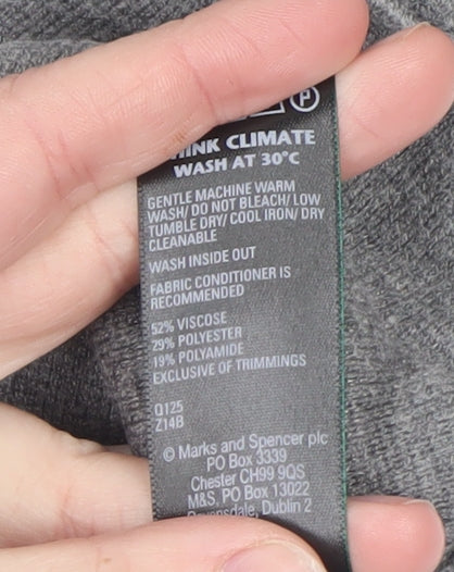 Marks and Spencer Womens Grey Full Zip Knit Jumper M - Image 5