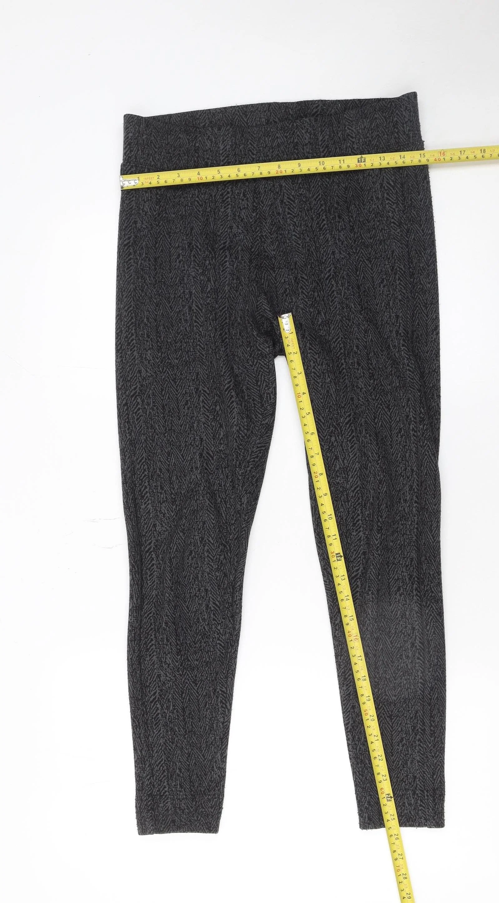 Marks and Spencer Womens Grey Herringbone Slim Leggings Size 12 - Image 2