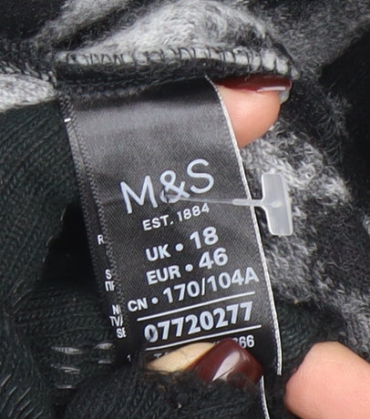Marks and Spencer Womens Grey Leopard Print Open Cardigan Size 18 - Image 4