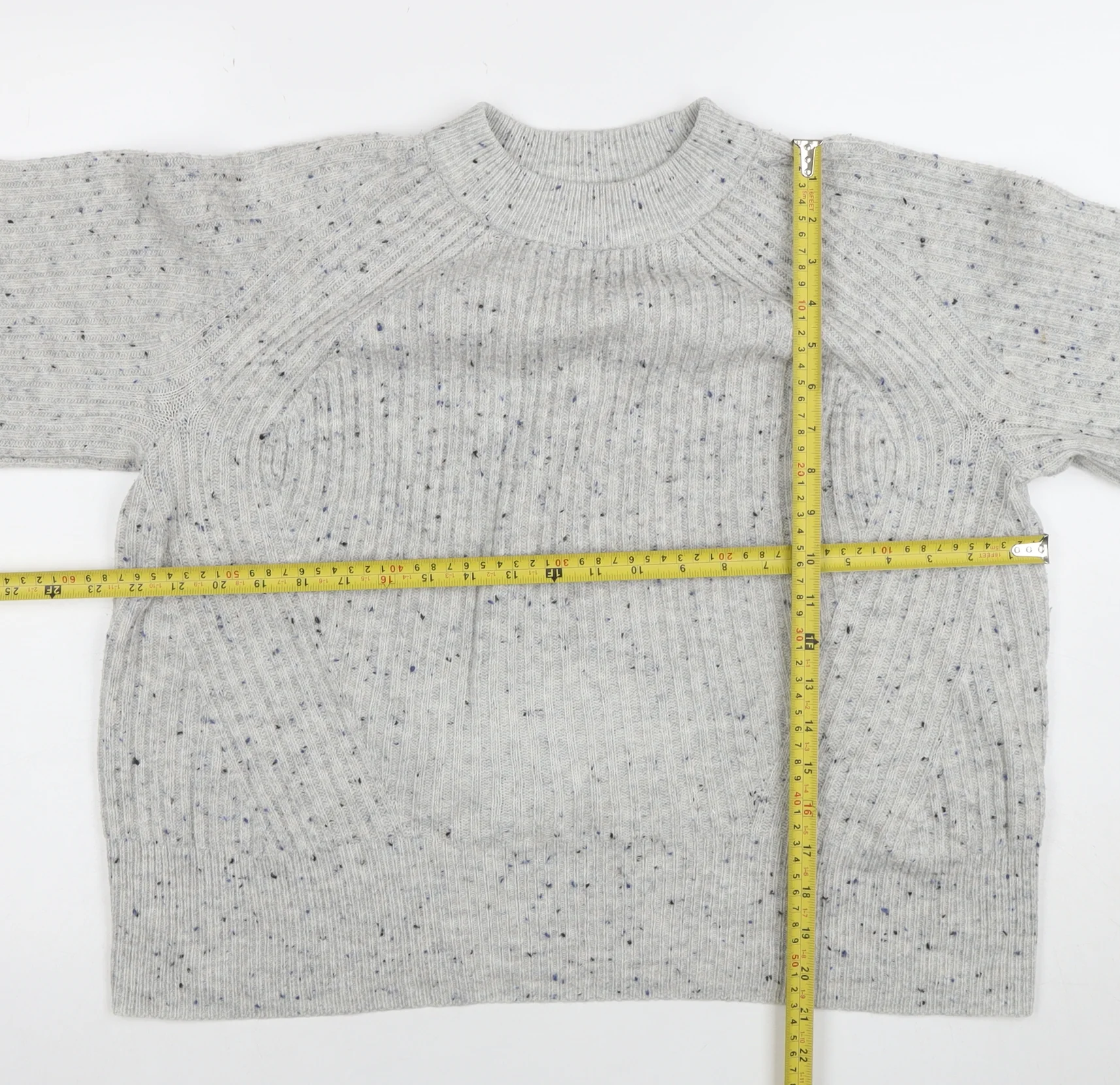 Marks and Spencer Womens Grey Mock Neck Wool Blend Pullover Jumper M - Image 2
