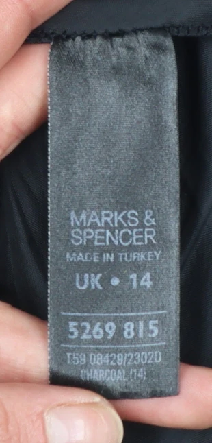 Marks and Spencer Womens Grey Sheath Knee Length Dress Size 14 - Image 4