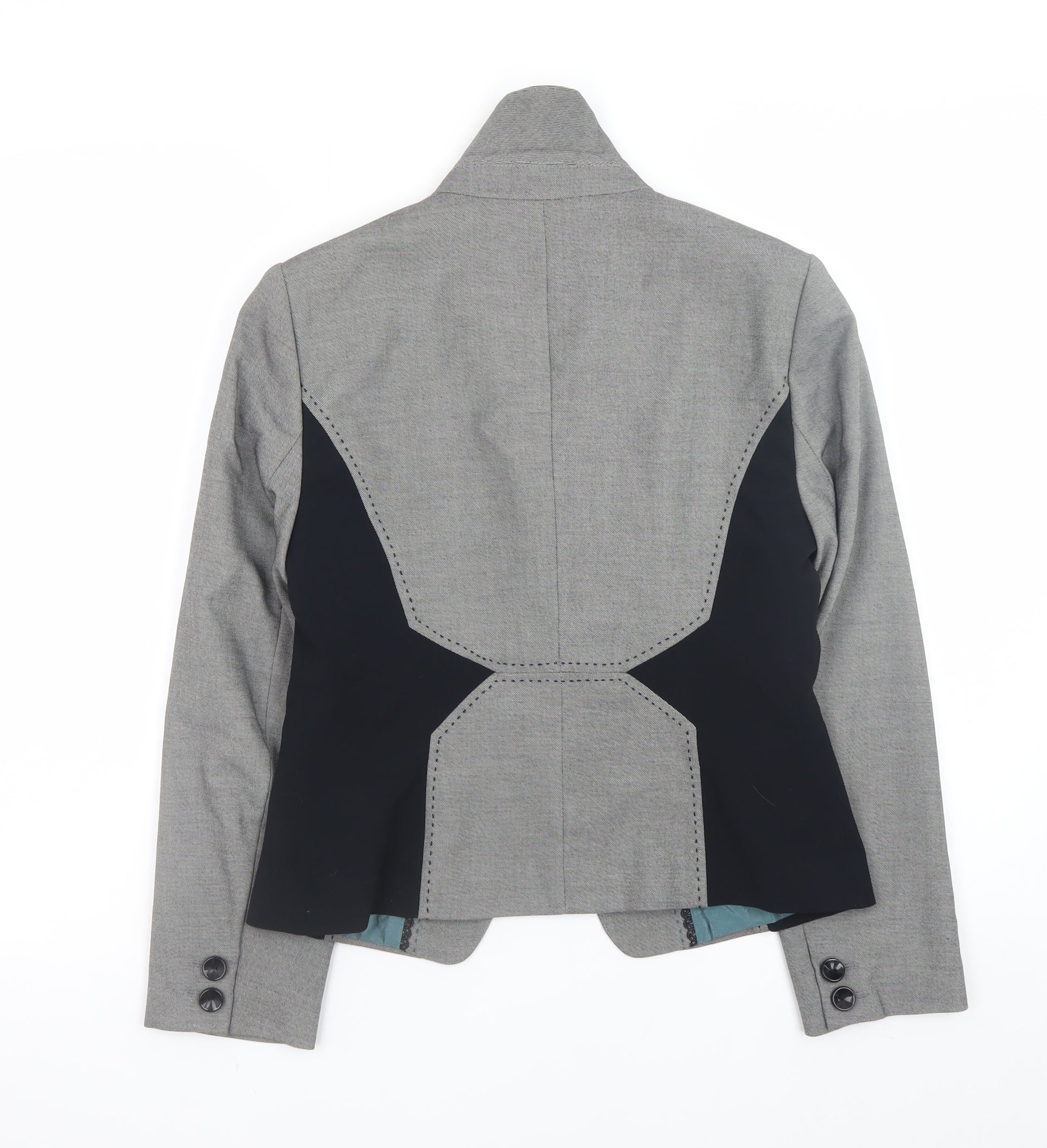 Marks and Spencer Womens Grey Size 10 Slim Fit Blazer Jacket - Image 3