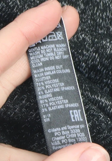 Marks and Spencer Womens Grey Size 14 Relaxed Knit Long Sleeve Top - Image 5
