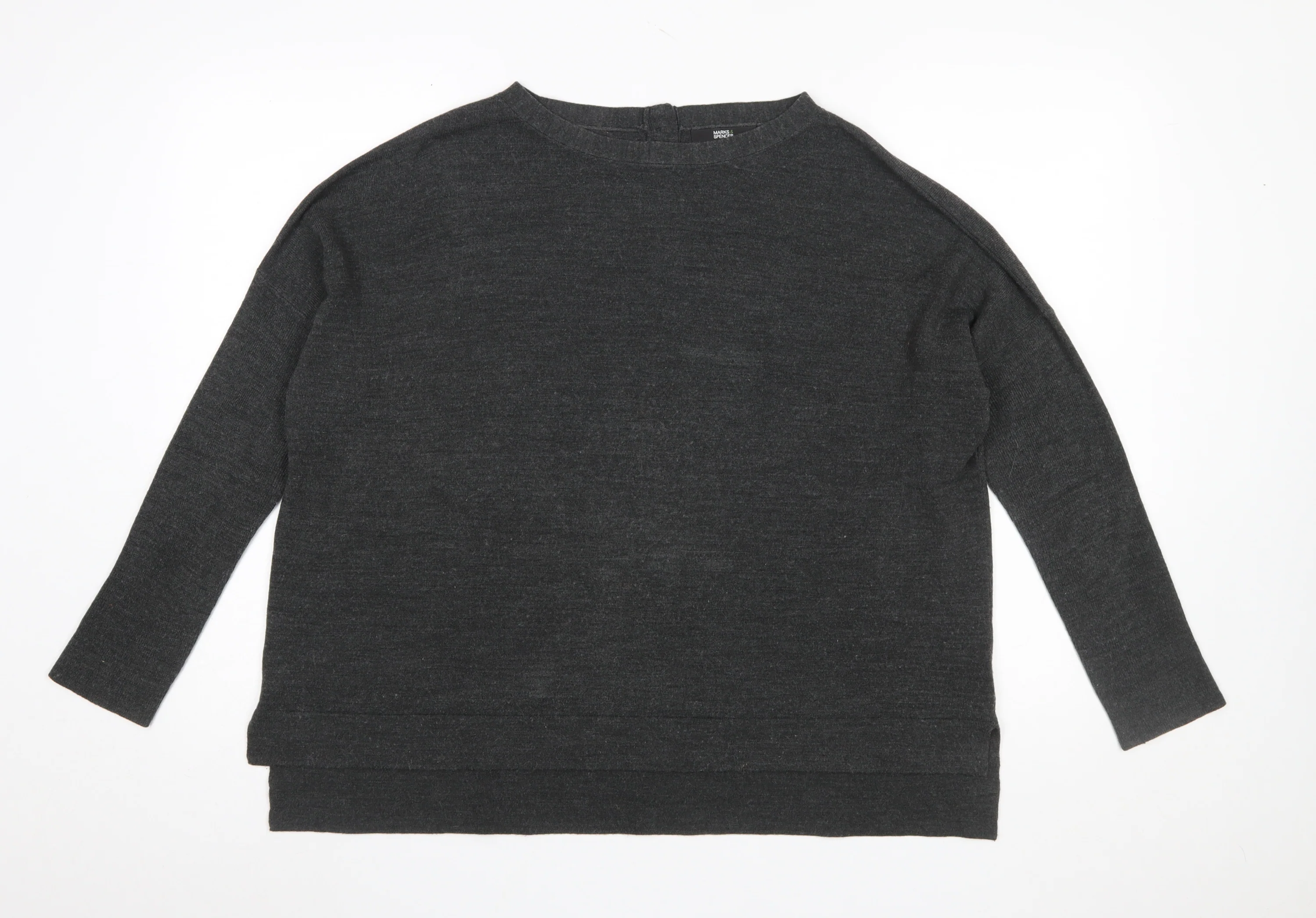 Marks and Spencer Womens Grey Size 16 Acrylic Knit Jumper
